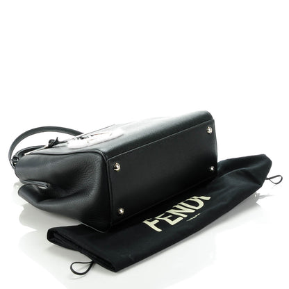 Fendi Vitello Elite Flamingo Mink Monster Charm Petite 2Jours Tote Black Multicolor 5 of 10