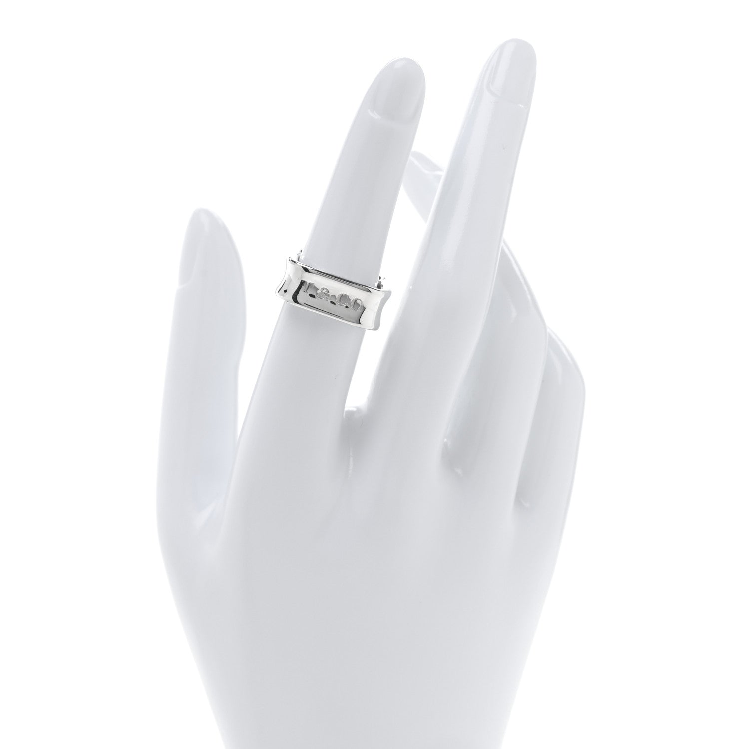 Tiffany Sterling Silver 1837 Square Ring 49 5 2 of 4