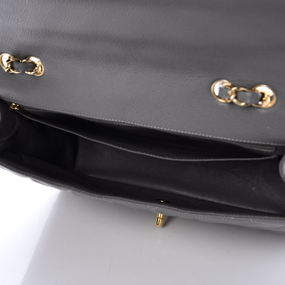 Chanel Caviar Quilted Jumbo Single Flap Grey 6 of 9