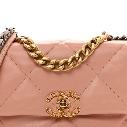 Chanel Goatskin Quilted Medium Chanel 19 Flap Light Pink 5 of 10