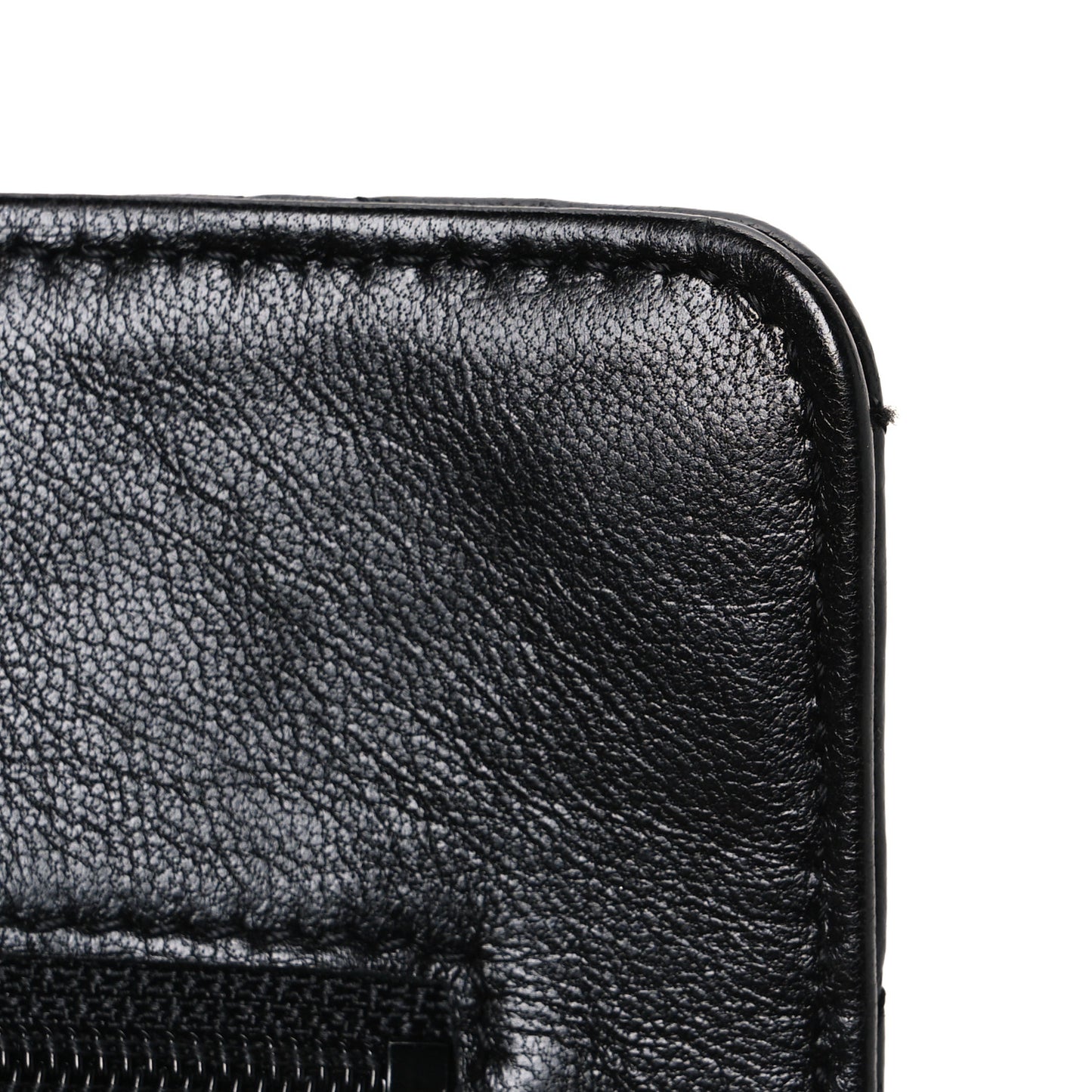 Lambskin Quilted Wallet On Chain WOC Black