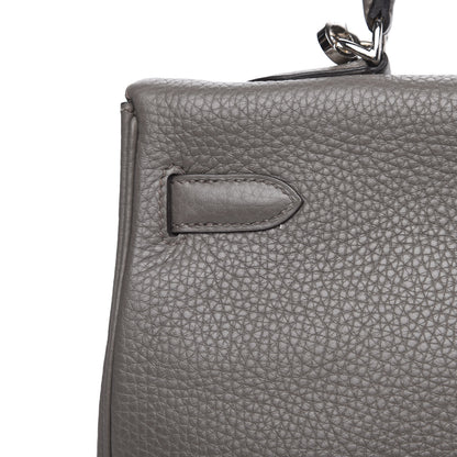 Hermes Taurillon Clemence Kelly Retourne 35 Etain 19 of 30