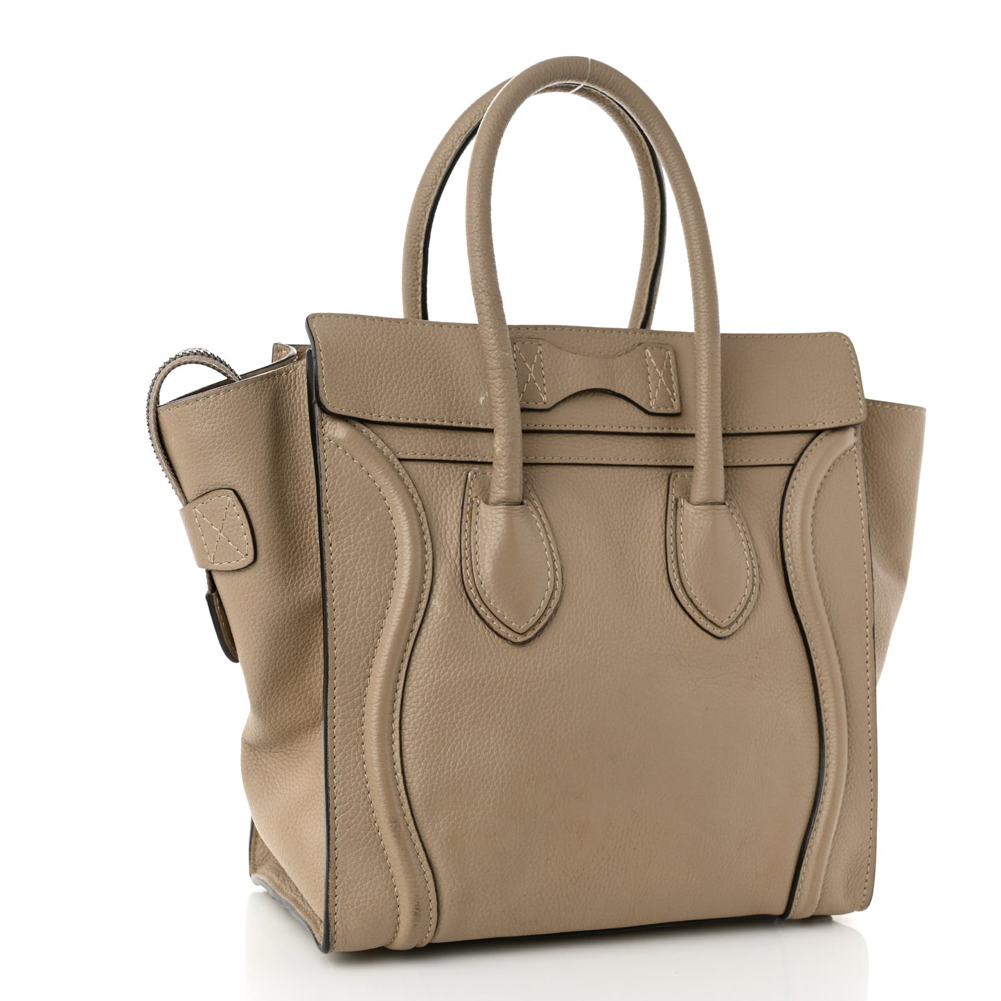 Drummed Calfskin Micro Luggage Dune