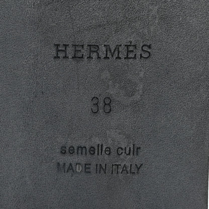 Hermes Nappa Lagune Sandals 38 Black 7 of 9