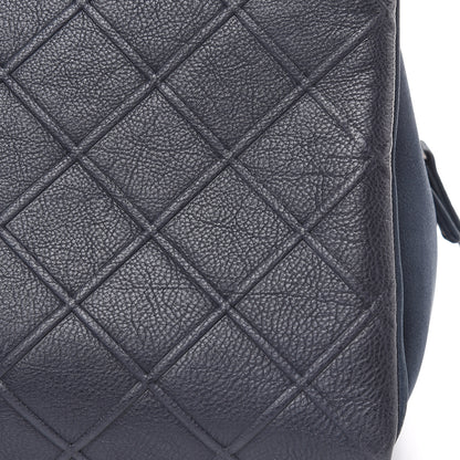 Chanel Calfskin Diamond Embossed Large CC Zip Shopping Tote Blue 13 of 14