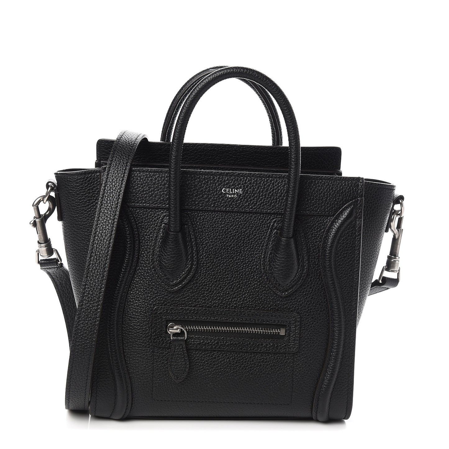 Drummed Calfskin Nano Luggage Black