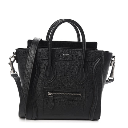 Celine Drummed Calfskin Nano Luggage Black 1 of 10