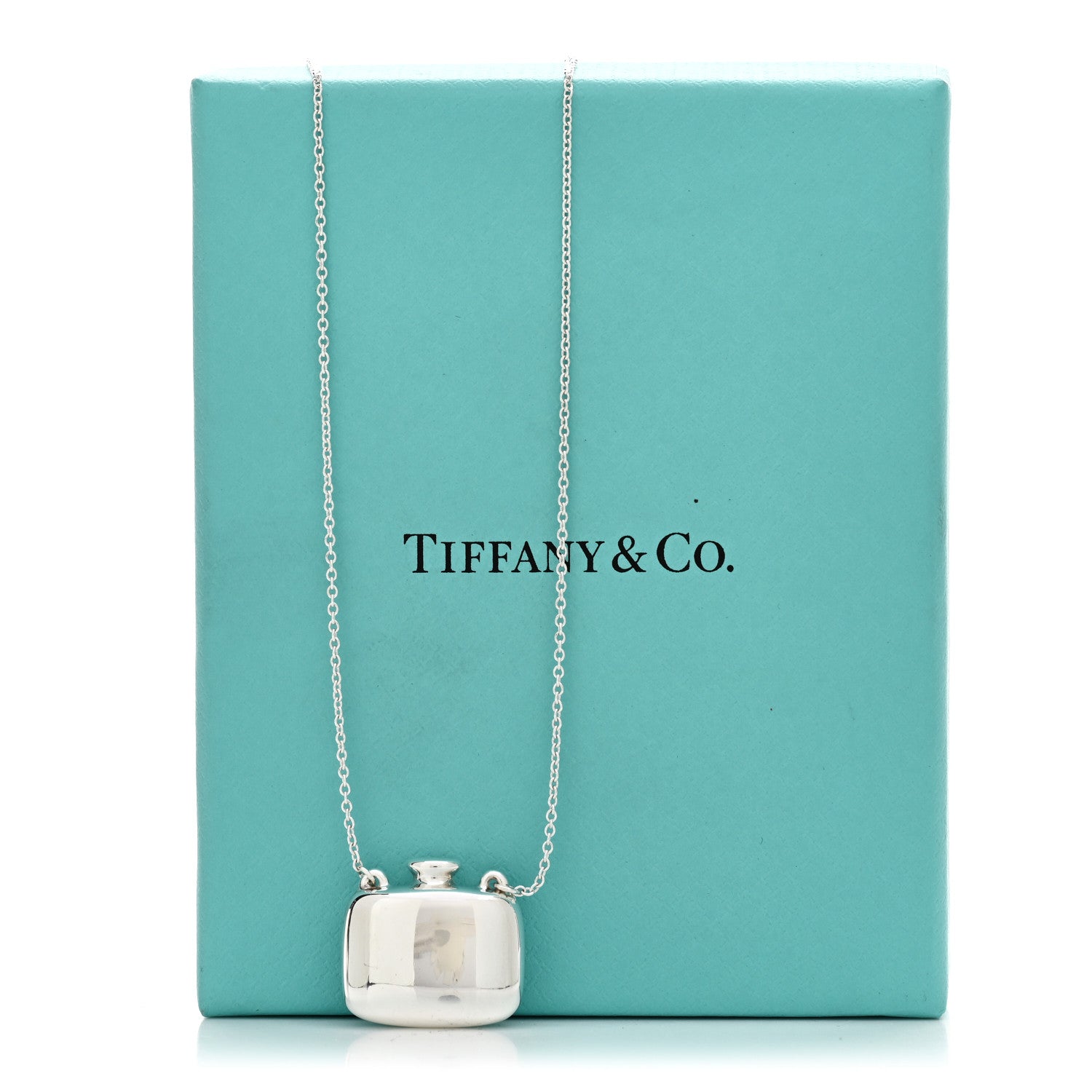 Tiffany Sterling Silver Elsa Peretti Square Bottle Pendant Necklace 5 of 5