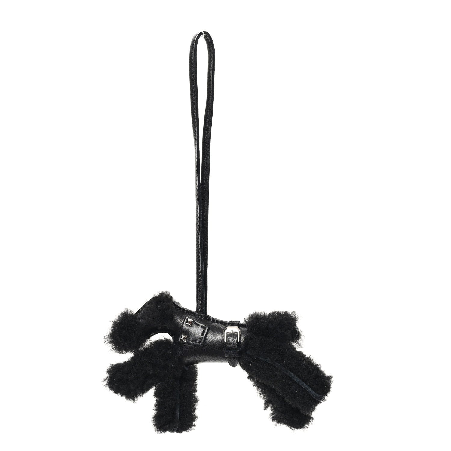 Hermes Milo Lambskin Shearling Budy Punk Charm Black 1 of 4
