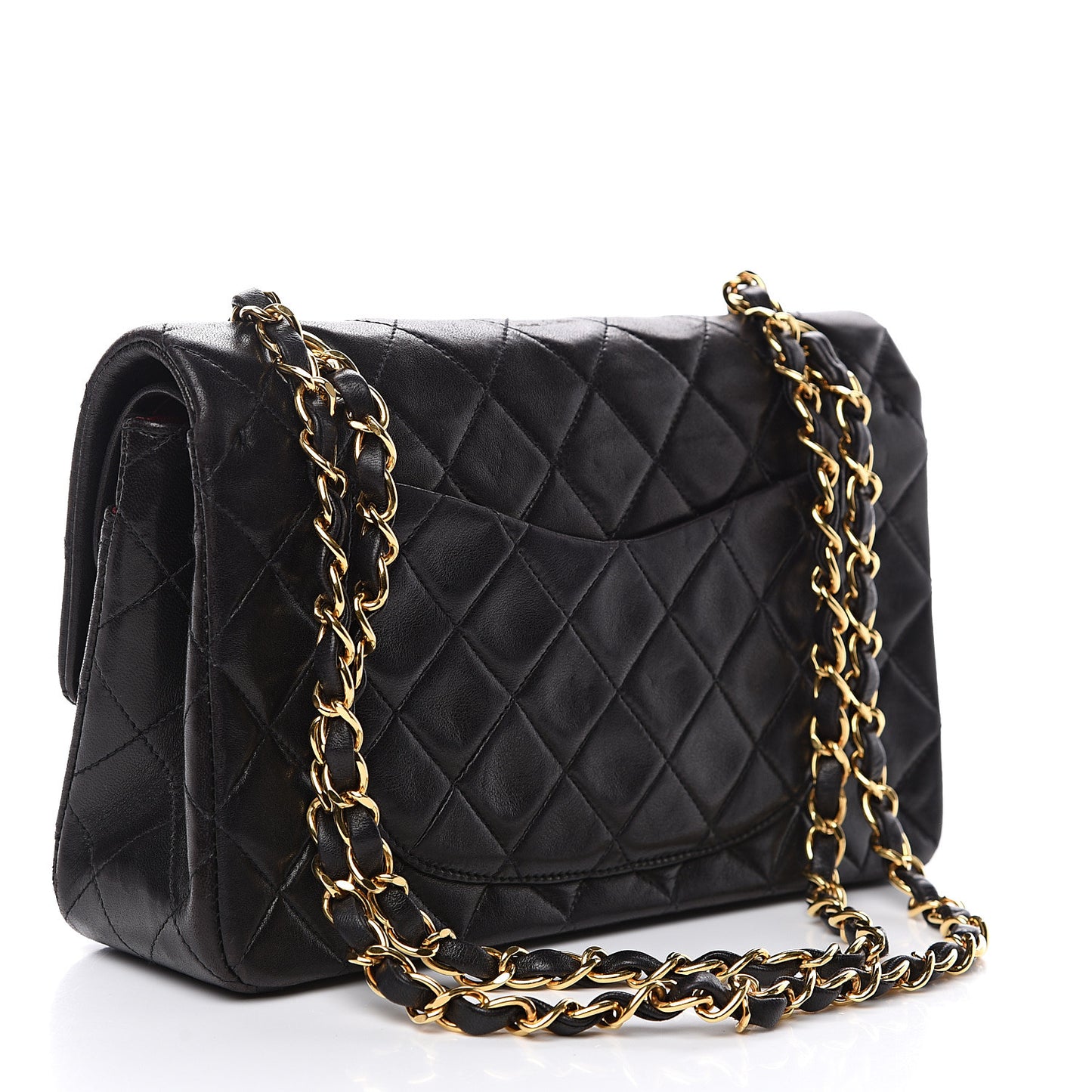 Lambskin Quilted Small Double Flap Black