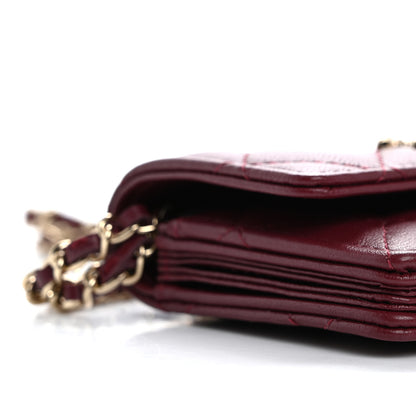 Chanel Lambskin Quilted Mini Flap With Chain Burgundy 10 of 11