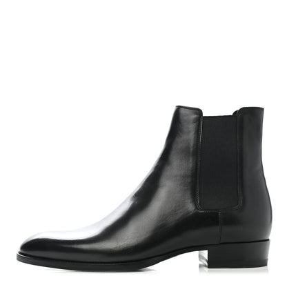 Saint Laurent Calfskin Mens Wyatt Chelsea Boots 40.5 Black 1 of 9