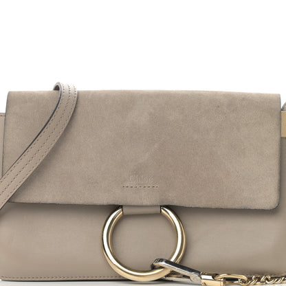 Chloe Suede Calfskin Small Faye Shoulder Bag Motty Grey 7 of 16