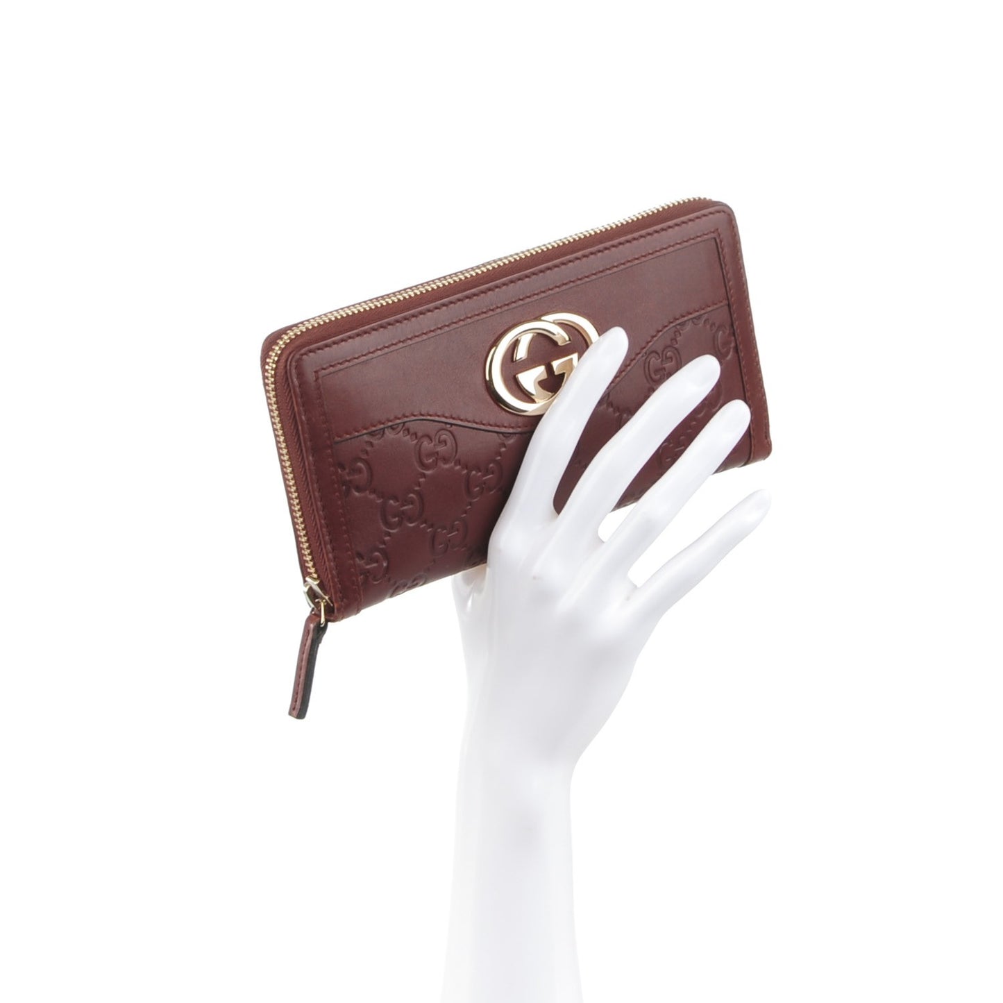 Guccissima Sukey Zip Around Wallet Red