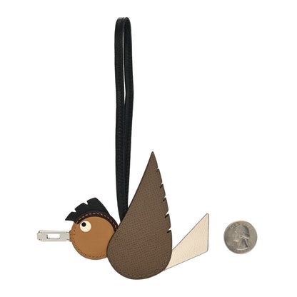 Hermes Epsom Swift Chevre Mysore Birdy Bag Charm Etoupe Nata Biscuit Rouge Sellier Black 2 of 3
