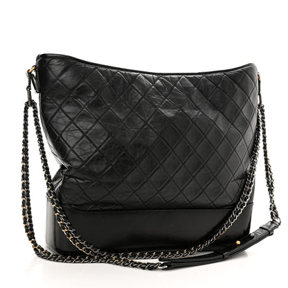 Chanel Aged Calfskin Quilted Maxi Gabrielle Hobo Black 3 of 11