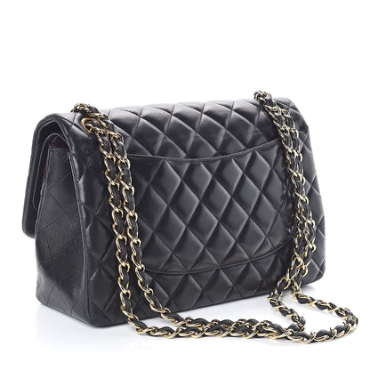 Chanel Lambskin Quilted Jumbo Double Flap Black 3 of 12
