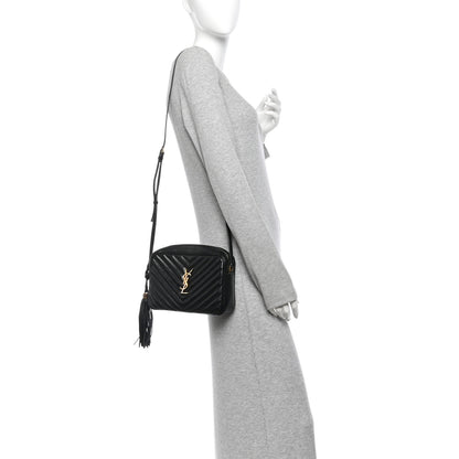 Saint Laurent Calfskin Matelasse Monogram Lou Camera Bag Black 2 of 10