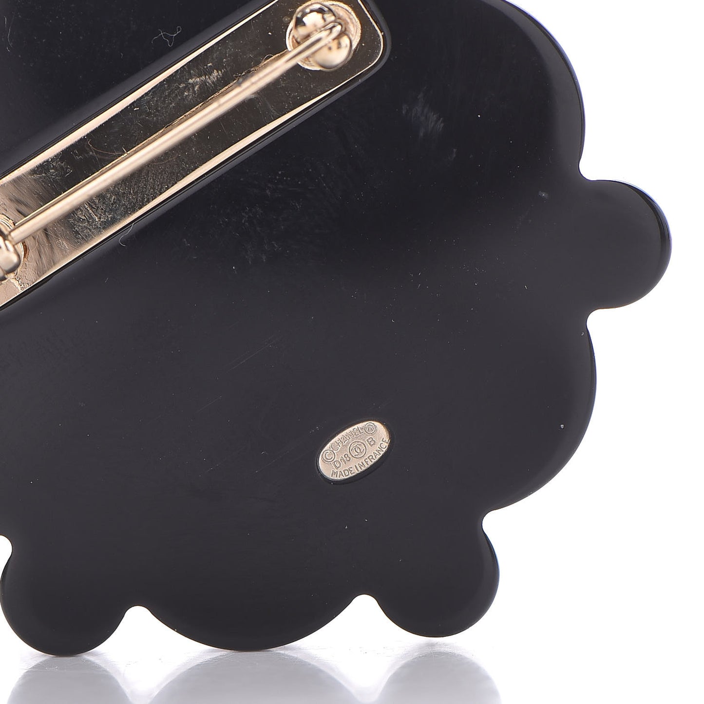 Resin Pearl Snowflake Brooch Black