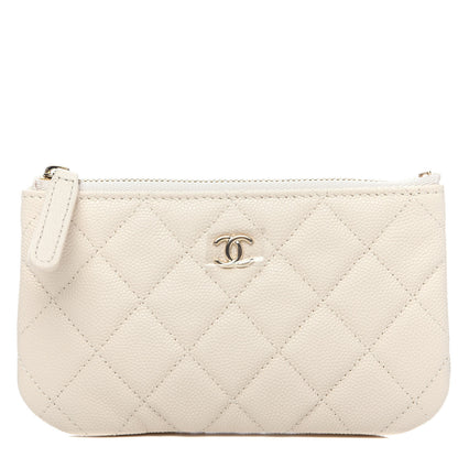 Chanel Caviar Quilted Small Cosmetic Case White 1 of 7