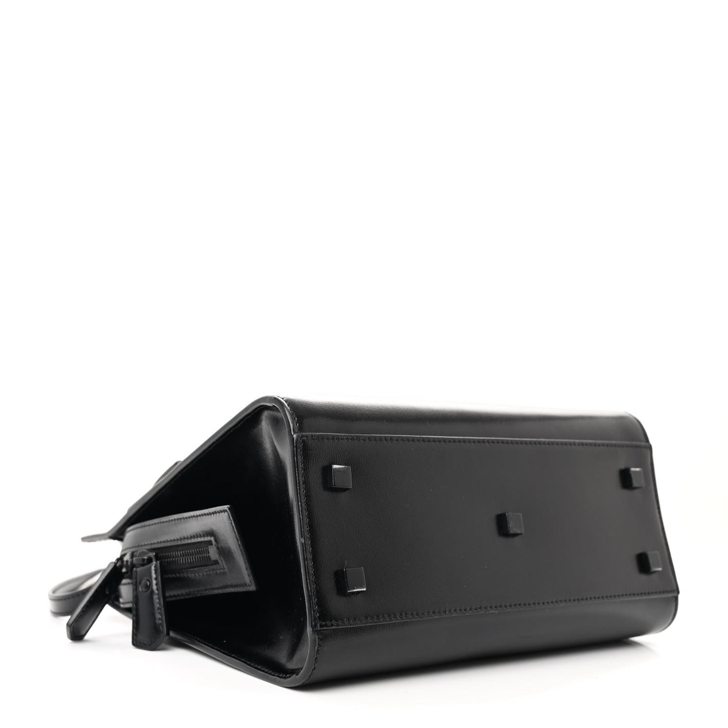 Shiny Calfskin Small Uptown Tote Black