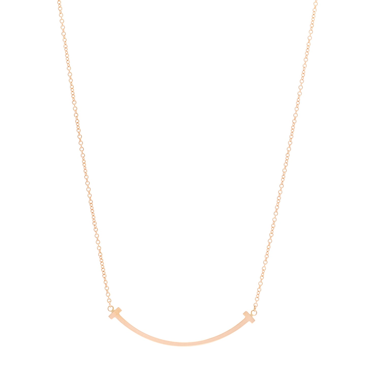18K Rose Gold Small T Smile Pendant Necklace