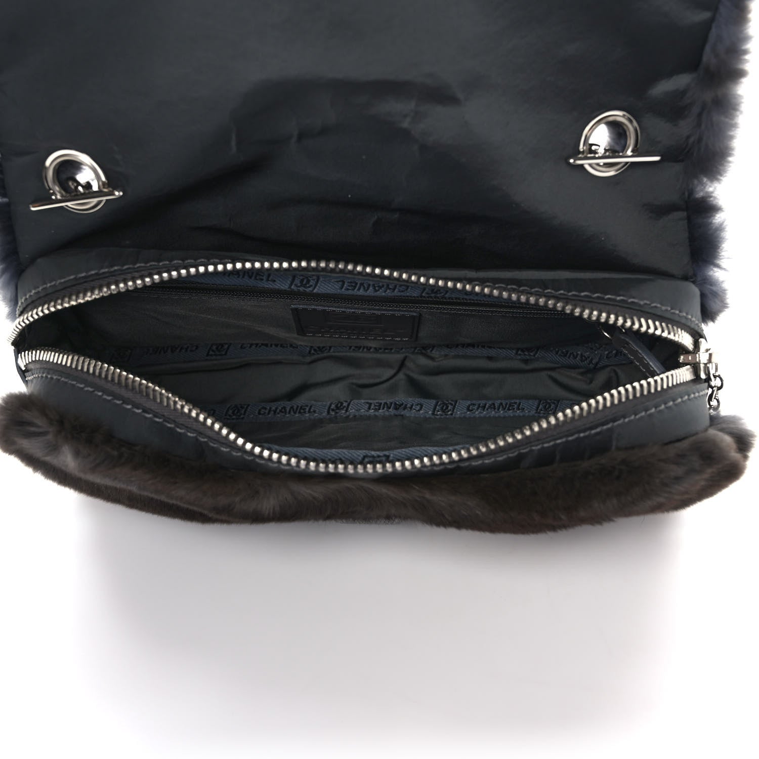Chanel Rabbit Fur Sport Flap Dark Grey 5 of 10