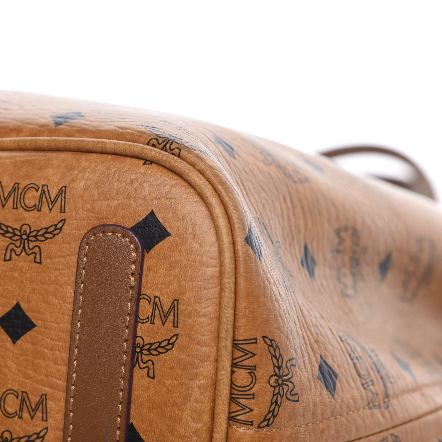 MCM Visetos Medium Liz Reversible Shopper Tote Cognac 15 of 18