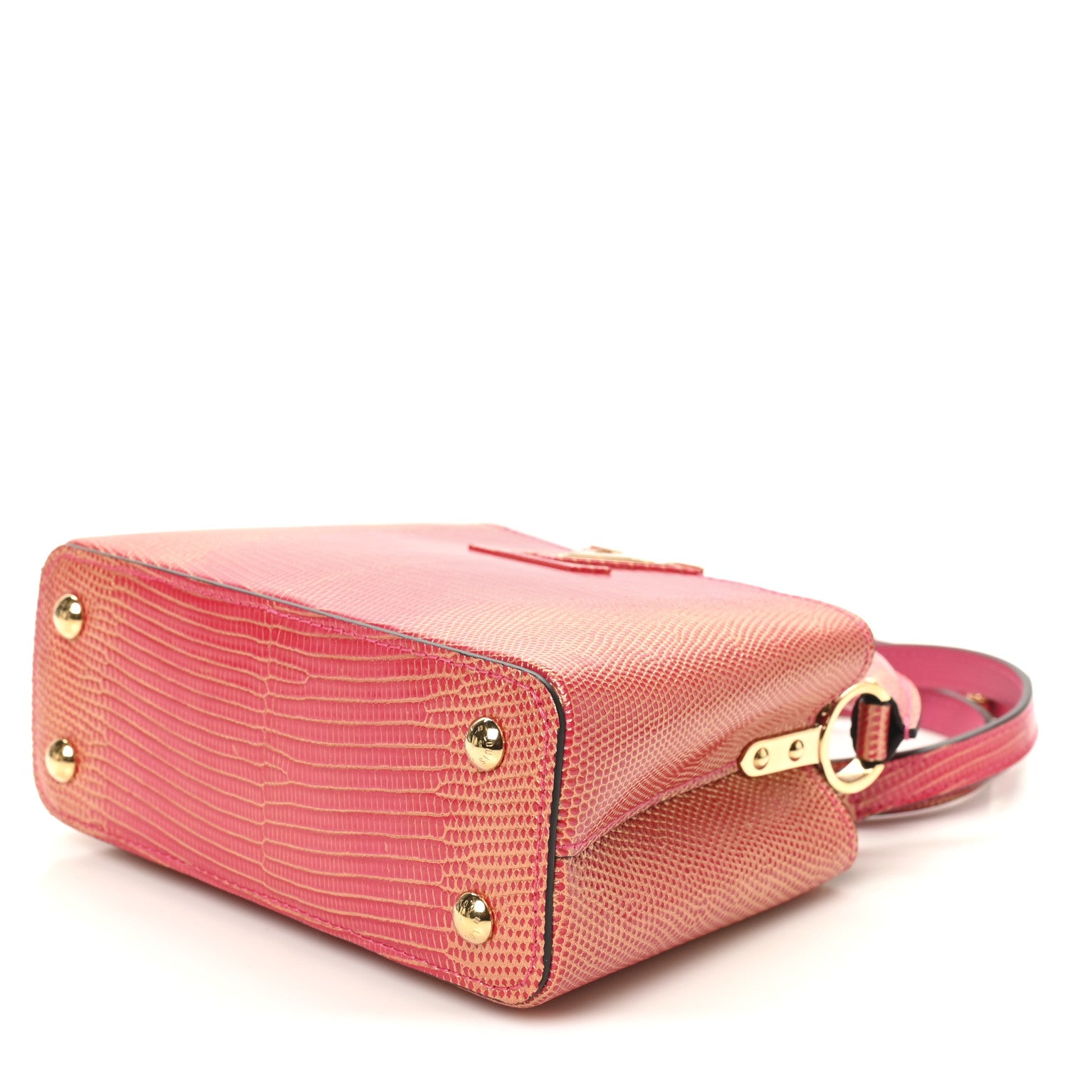 Louis Vuitton Metallic Lizard Capucines Mini Fuchsia Gold 9 of 9