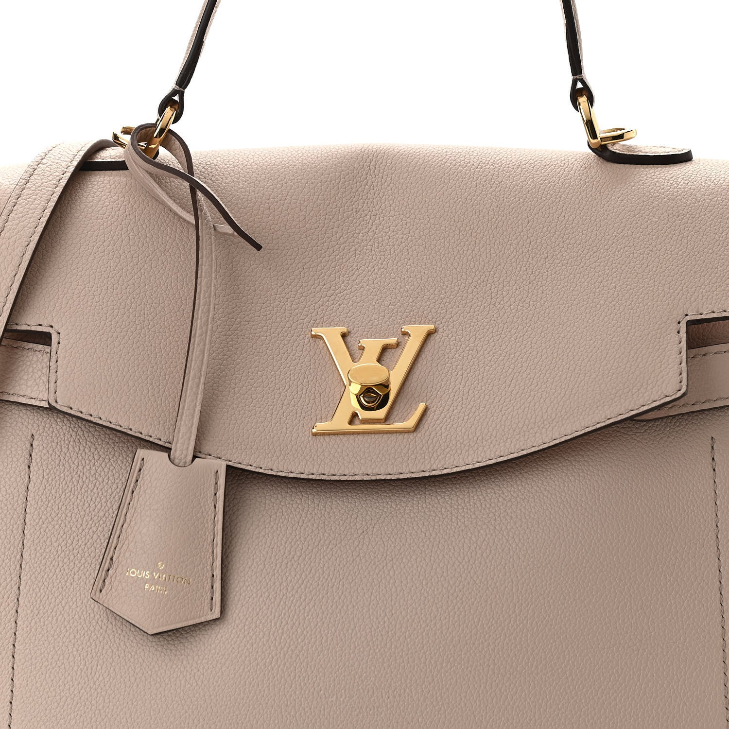 Louis Vuitton Soft Calfskin Lockme Ever MM Greige 7 of 10