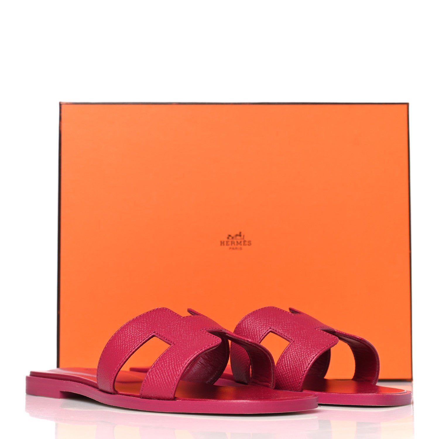 Hermes Epsom Oran Sandals 37 Rouge Azalee 11 of 11