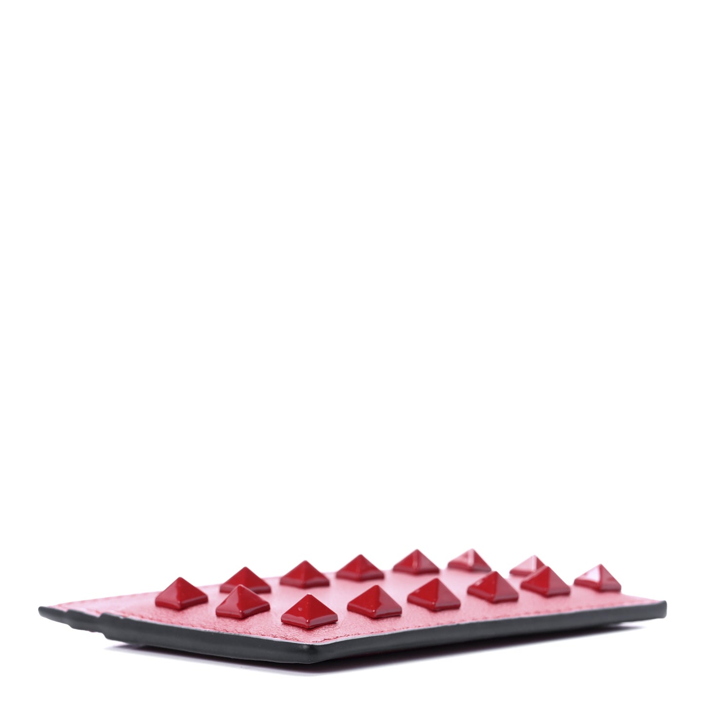Vitello Rockstud Card Holder Red