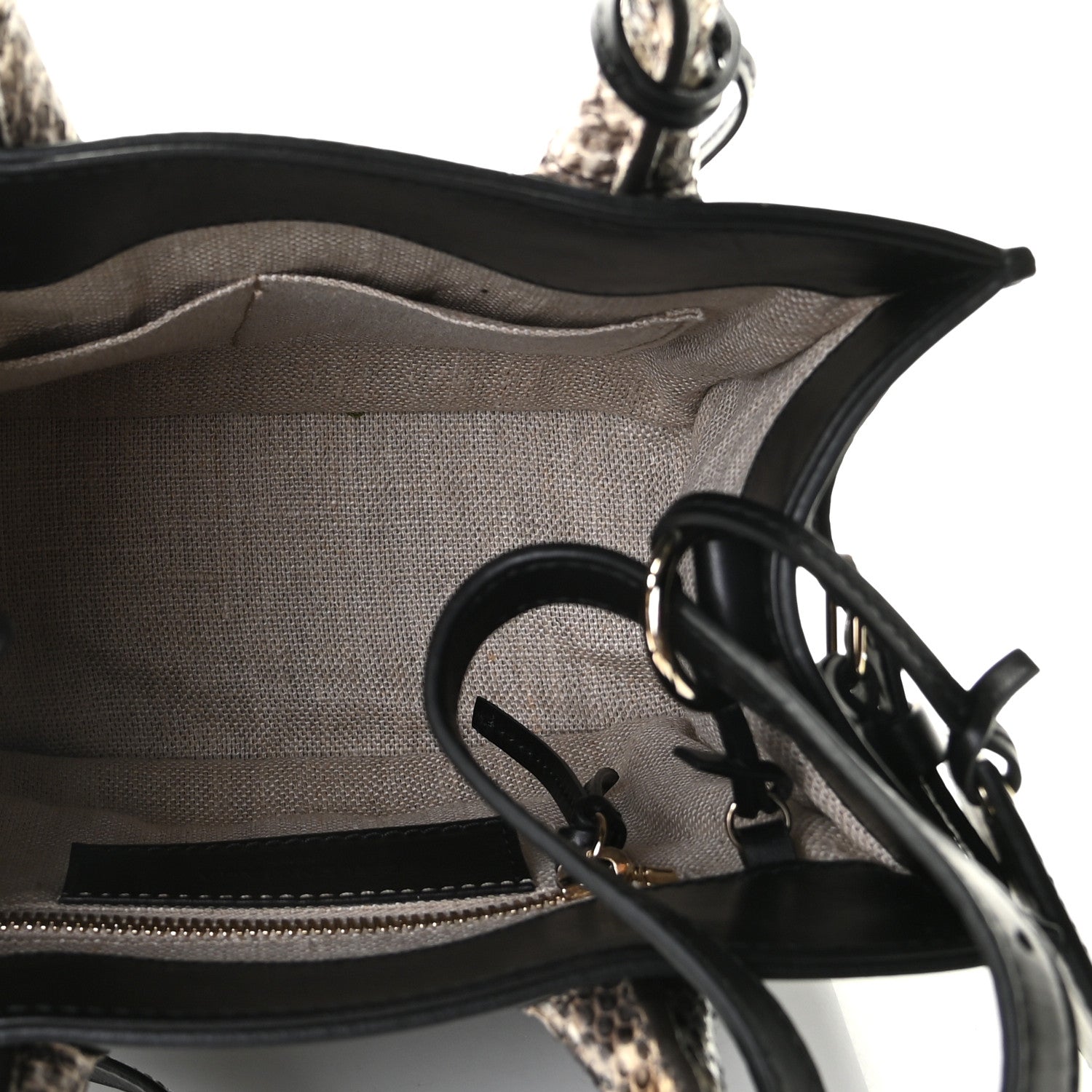 Balenciaga Calfskin Elaphe Snakeskin Mini Padlock All Afternoon Tote Black 6 of 9
