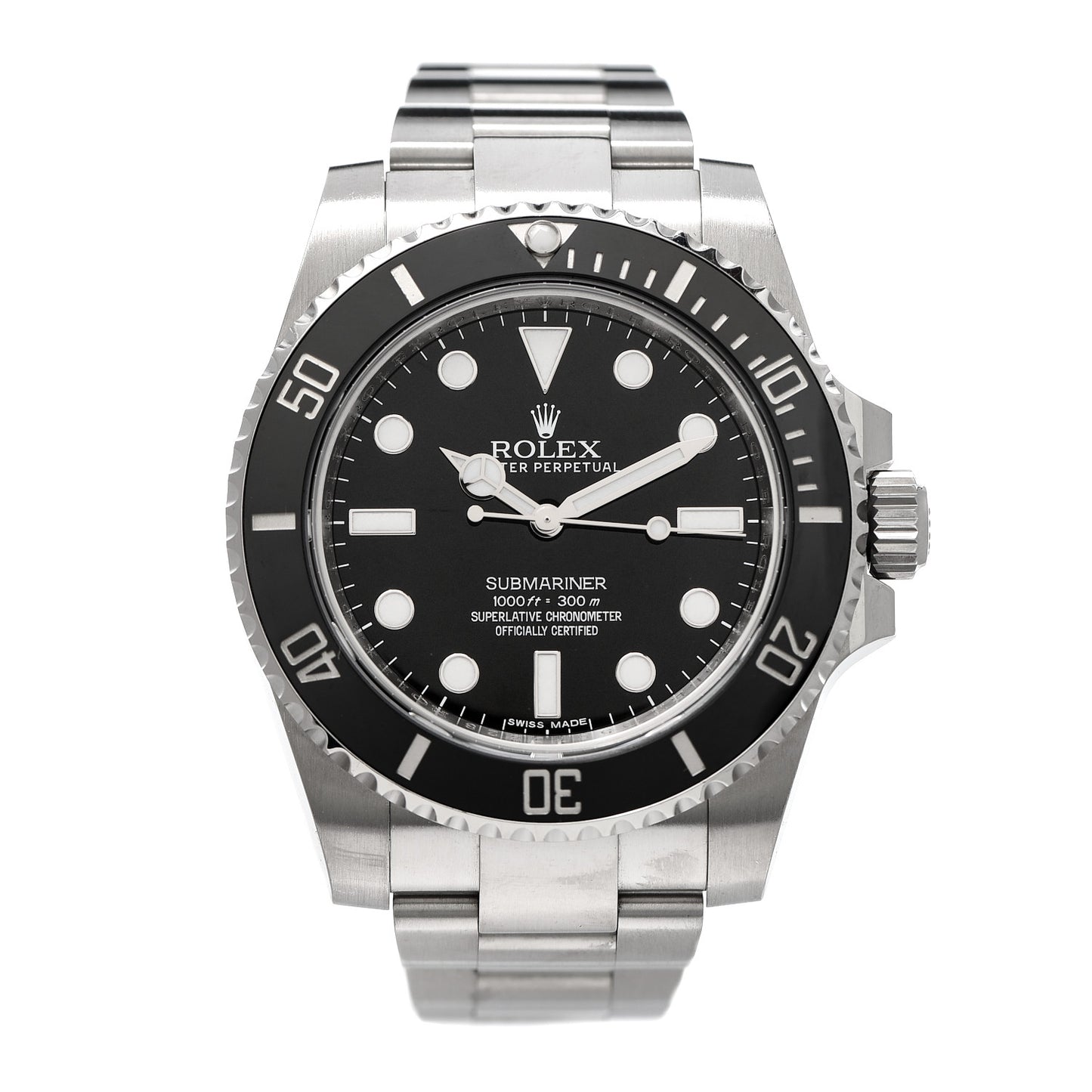 Stainless Steel 40mm Oyster Perpetual Submariner Watch Black 114060