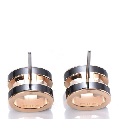 Hermes Gold Lacquered Pop H Earrings Black 5 of 6