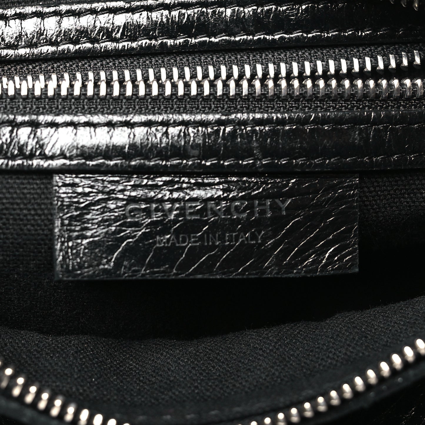 Crinkled Patent Deerskin Mini Pandora Black