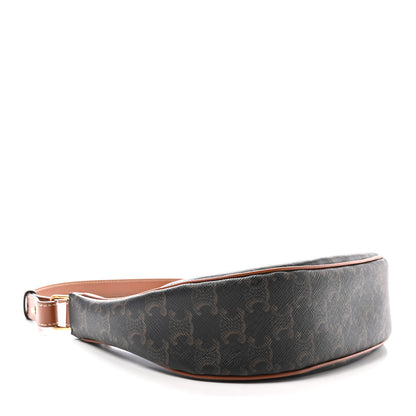 Celine Triomphe Canvas Calfskin Ava Shoulder Bag Tan 4 of 11