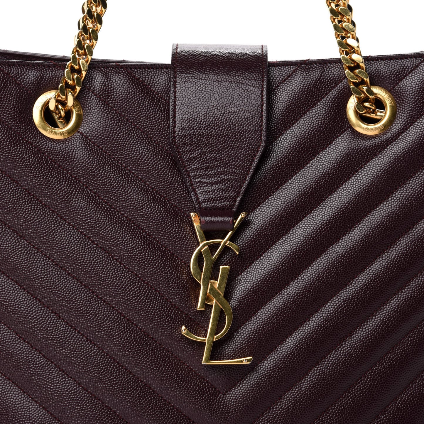 Grain de Poudre Matelasse Chevron Large Monogram Shopping Bag Amarena