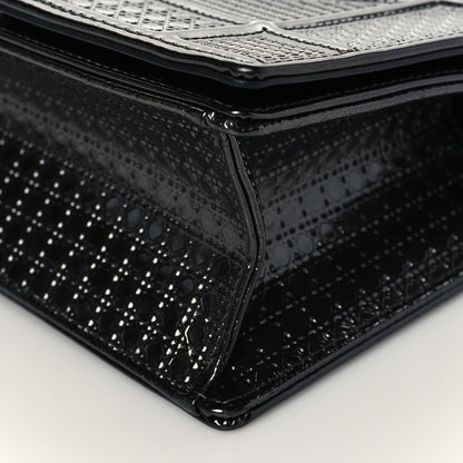 Christian Dior Metallic Patent Micro-Cannage Medium Diorama Flap Bag Graphite 9 of 9