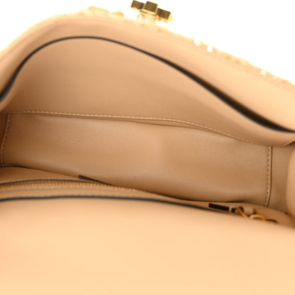 Valentino Garavani Raffia Medium Roman Stud Shoulder Bag 5 of 9