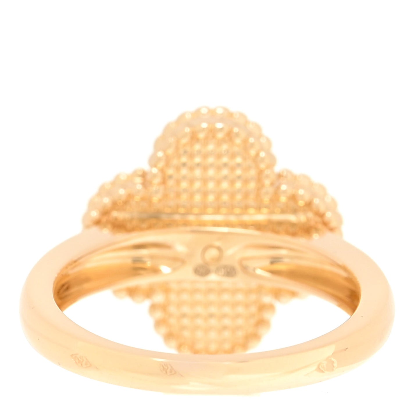 18K Yellow Gold Diamond Tiger's Eye Vintage Alhambra Ring 53 6.25