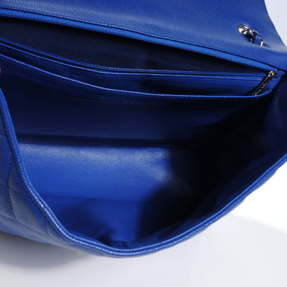 Chanel Caviar Maxi Single Flap Blue Fonce 7 of 10