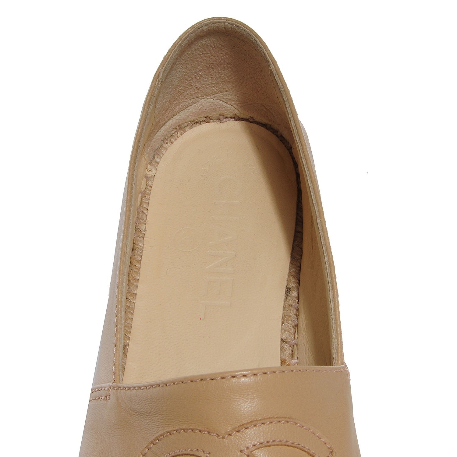Chanel Lambskin CC Espadrilles Beige Black 36 7 of 8