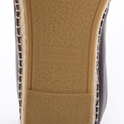Saint Laurent Nappa Stitched Logo Espadrilles 38 Barolo 8 of 10