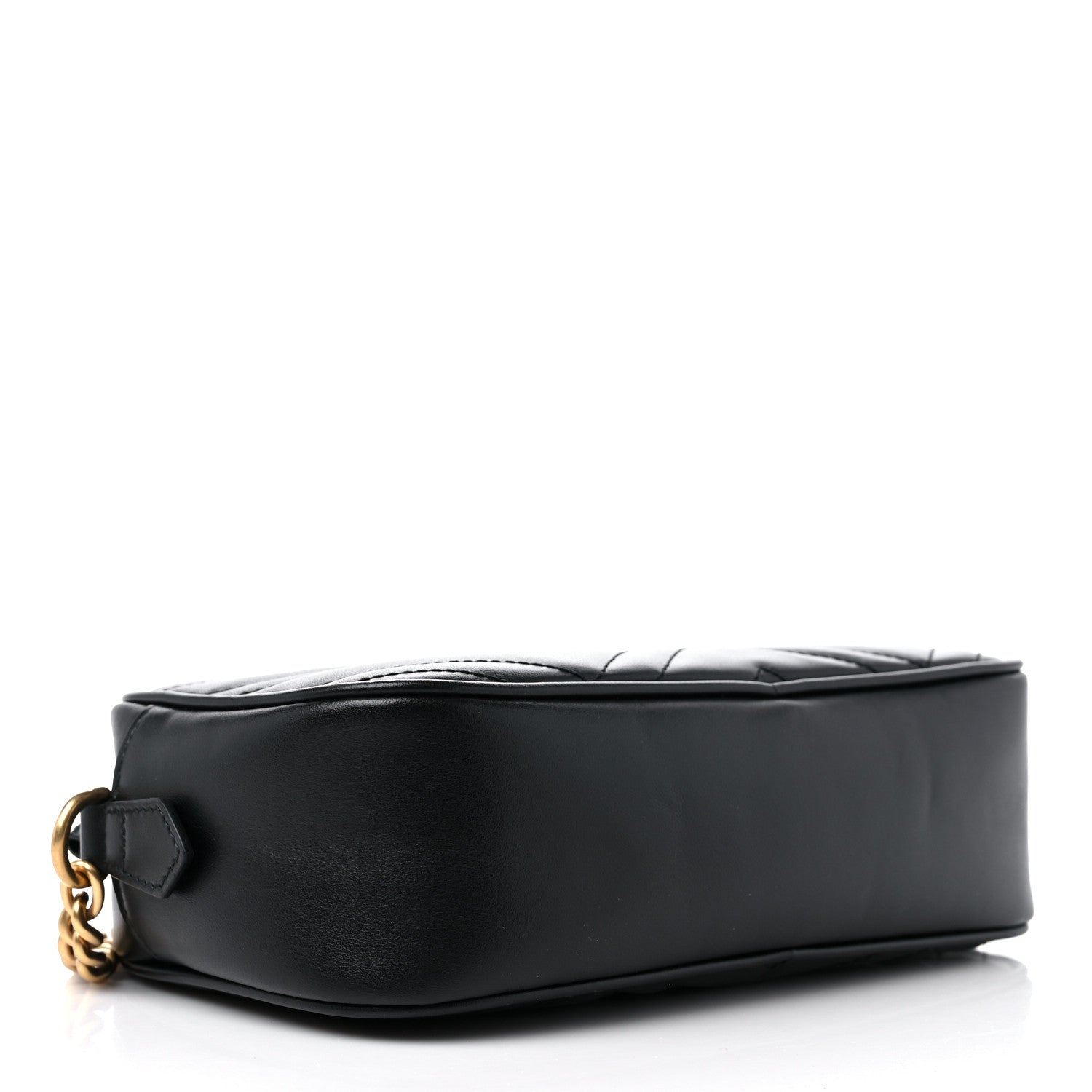 Gucci Calfskin Matelasse Small GG Marmont Chain Shoulder Bag Black 4 of 12