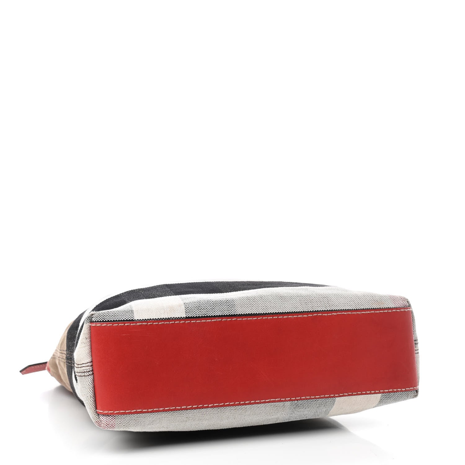 Burberry Canvas Mega Check Medium Tottenham Brit Tote Cadmium Red 5 of 11