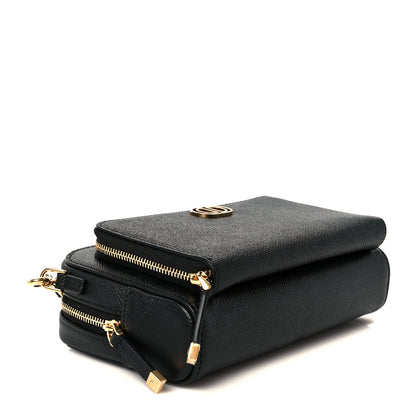 Christian Dior Grained Calfskin Caro Double Pouch Black 4 of 10