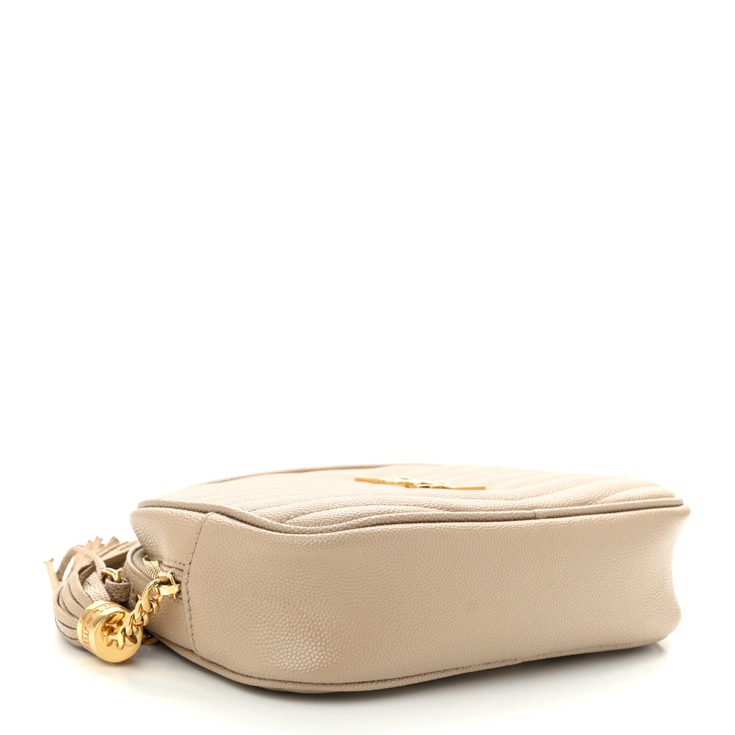 Saint Laurent Grain De Poudre Matelasse Monogram Mini Lou Camera Bag Dark Beige 4 of 11