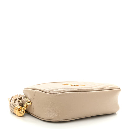 Saint Laurent Grain De Poudre Matelasse Monogram Mini Lou Camera Bag Dark Beige 4 of 11