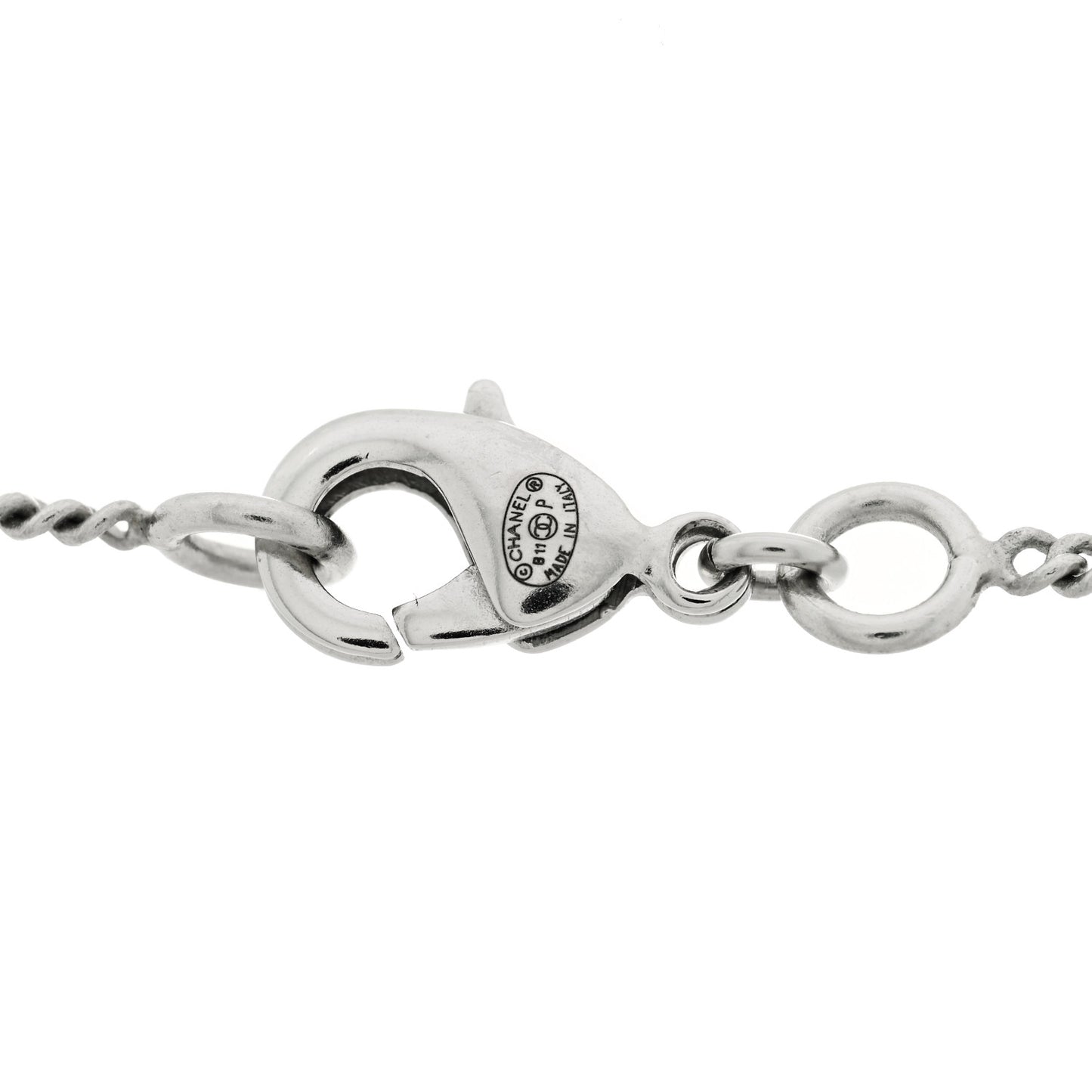 Crystal CC Pendant Necklace Silver